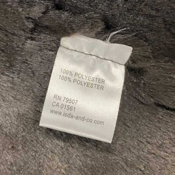 ISDA & Co Chocolate Reversible Shearling Cardigan Vest Women Size L - Picture 5 of 8